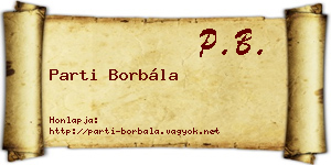 Parti Borbála névjegykártya
