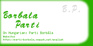 borbala parti business card